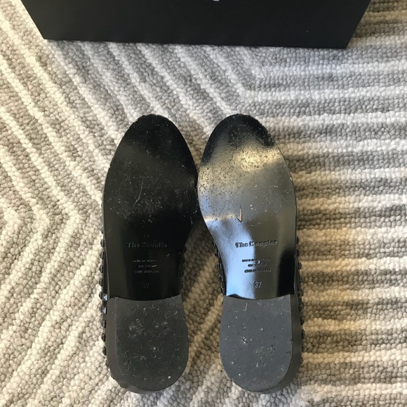 The Kooples Black Pyramid Studded Patent Leather Flats / Loafers Size 37 - Picture 8 of 8